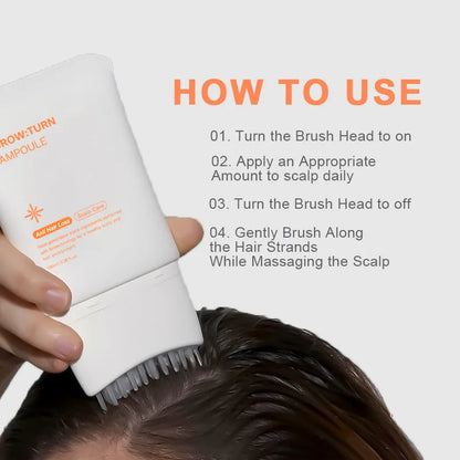 Cross-border Exclusive Mibiao Hair-nourishing Serum GROWTURN Built-in Brush Scalp Massage Anti Hair Shedding Help Thicken